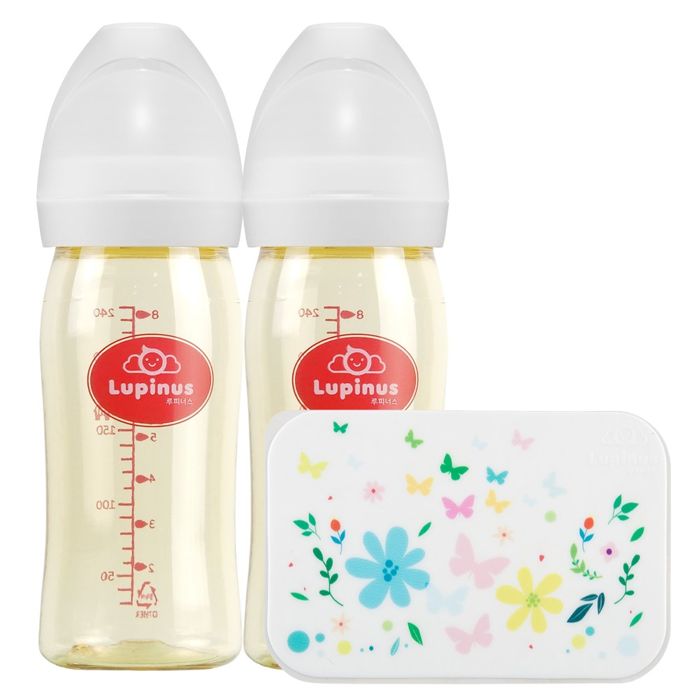 특가! [루피너스]PPSU 젖병 240ml 트윈팩 (젖병2개입 /노꼭지)+젖병스킨, 240ml, 1개